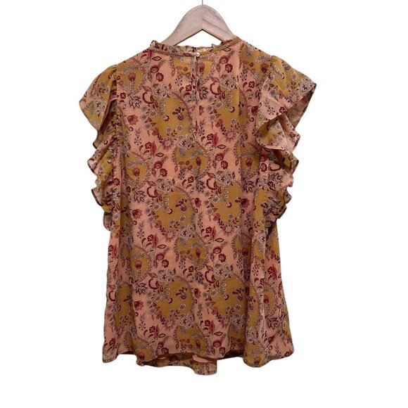 Carolina Belle Fall Color Floral Babydoll Blouse Size M - Picture 2 of 4
